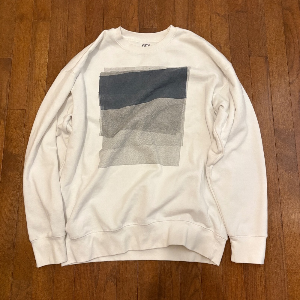 White Graphic Crewneck